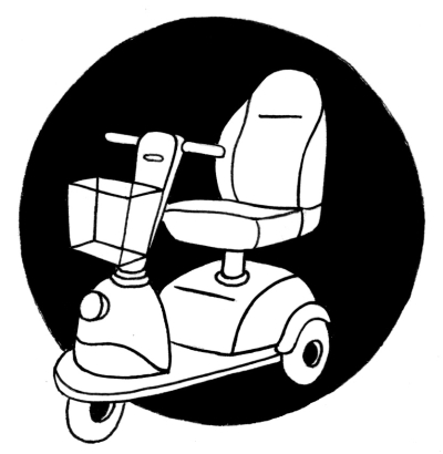 Förskrivarutbildning - Enkel trehjulig elrullstol med manuell styrning